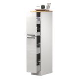 Dispensa multiuso 2 ante 30x165h cm bianco lucido e rovere - Atrax
