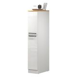 Dispensa multiuso 2 ante 30x165h cm bianco lucido e rovere - Atrax