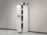 Dispensa multiuso 2 ante 30x165h cm bianco lucido e rovere - Atrax