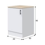 Dispensa piccola verticale 60x90h cm bianco e rovere - Zerna