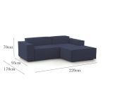 Divano 2 posti blu 220x170x70h cm - Amuleto