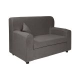 Divano 2 Posti Economico Salvaspazio 125x73x85h cm in Tessuto Grigio Moderno Imbottito per Piccoli Appartamenti e Ufficio con Braccioli – Andreia