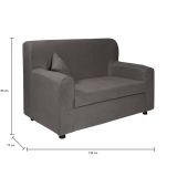 Divano 2 Posti Economico Salvaspazio 125x73x85h cm in Tessuto Grigio Moderno Imbottito per Piccoli Appartamenti e Ufficio con Braccioli – Andreia