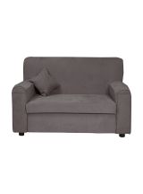 Divano 2 Posti Economico Salvaspazio 125x73x85h cm in Tessuto Grigio Moderno Imbottito per Piccoli Appartamenti e Ufficio con Braccioli – Andreia