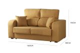 Divano 2 posti ocra 160x80x95h cm - Asazi