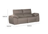 Divano 2 posti tortora 160x100x100h cm - Astrice