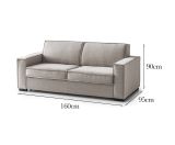 Divano 2 posti tortora 160x95x90h cm - Aglientu
