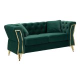 Divano 2 posti verde e oro 162x83x76h cm - Casio