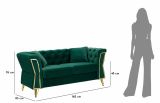 Divano 2 posti verde e oro 162x83x76h cm - Casio