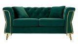 Divano 2 posti verde e oro 162x83x76h cm - Casio