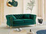 Divano 2 posti verde e oro 162x83x76h cm - Casio