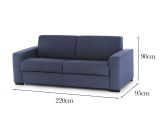 Divano 3 posti blu 220x95x90h cm - Ayta