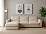 Divano 4 posti beige 260x95x90h cm - Sodalite