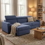 Divano ad angolo blu 260x95x85h cm - Aryaly