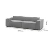 Divano ad angolo grigio 260x95x70h cm - Argo