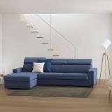 Divano angolare blu 280x95x85h cm - Akela