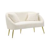 Divano classico bianco e oro 137x69x79h cm - Pittari
