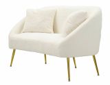 Divano classico bianco e oro 137x69x79h cm - Pittari