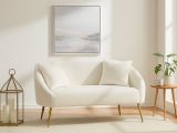 Divano classico bianco e oro 137x69x79h cm - Pittari