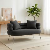 Divano classico grigio e argento 133x68x69h cm - Casier