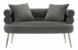 Divano classico grigio e argento 133x68x69h cm - Casier