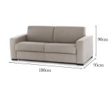Divano comodo tortora 180x95x90h cm - Azzurrite