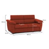 Divano con braccioli arancione 205x95x100h cm - Gorreto