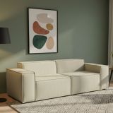Divano con braccioli beige 220x95x70h cm - Lepidolite
