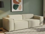 Divano con braccioli beige 220x95x70h cm - Lepidolite