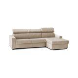 Divano con braccioli beige 260x95x85h cm - Angera