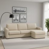 Divano con braccioli beige 260x95x90h cm - Azechiele