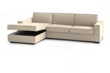 Divano con braccioli beige 280x95x90h cm - Anila