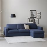 Divano con braccioli blu 260x95x90h cm - Azechiele