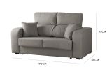 Divano con braccioli grigio 190x80x95h cm - Quarzo