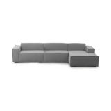 Divano con braccioli grigio 340x170x70h cm - Asvaldo
