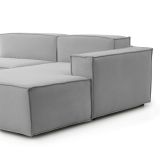 Divano con braccioli grigio 340x170x70h cm - Asvaldo
