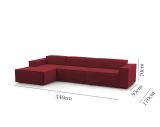 Divano con braccioli rosso 340x170x70h cm - Atrillo