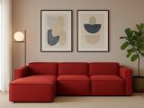 Divano con braccioli rosso 340x170x70h cm - Atrillo