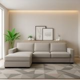 Divano con braccioli tortora 260x95x90h cm - Sodalite