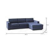 Divano contenitore blu 260x95x90h cm - Assobasso