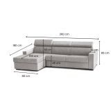 Divano contenitore grigio 260x95x85h cm - Aryaly