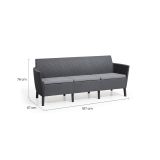 Divano da esterno Tufino, Sofà da giardino, Divanetto outdoor, Divano per terrazzo, 187x67 h76 cm, Antracite