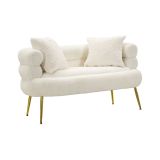 Divano design bianco e oro 133x68x69h cm - Casier