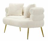 Divano design bianco e oro 133x68x69h cm - Casier