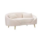 Divano design crema e oro 148x84x68h cm - Gupta
