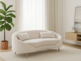 Divano design crema e oro 148x84x68h cm - Gupta