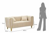 Divano design crema e oro 81x155x71h cm - Gandolfo
