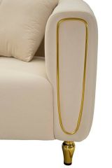 Divano design crema e oro 81x155x71h cm - Gandolfo