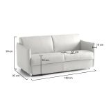 Divano design grigio chiaro 180x95x90h cm - Varedo