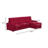 Divano design rosso 280x160x100h cm - Vigonovo